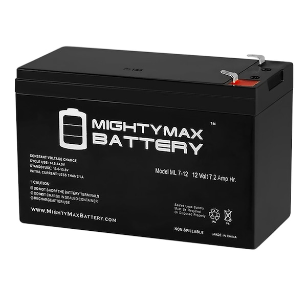 12V 7.2AH SLA Battery For Mighty Mule MM-LPS13-S Gate Opener - 2 Pack